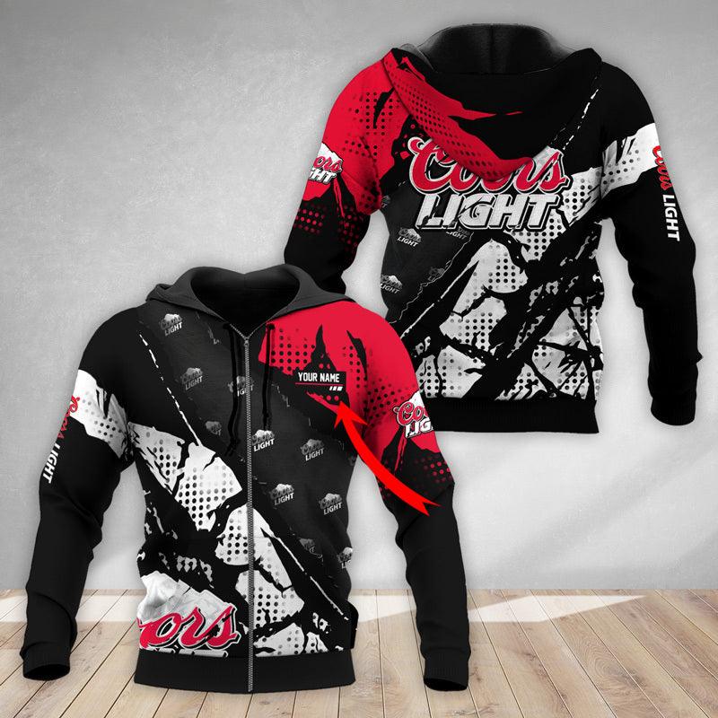 Personalized Halftone Coors Light Hoodie & Zip Hoodie