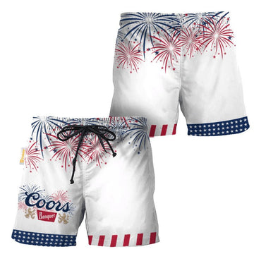 Coors Banquet American Independence Day Swim Trunks - Flexiquor.com