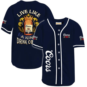 Coors Banquet Live Like A King Baseball Jersey - Flexiquor.com