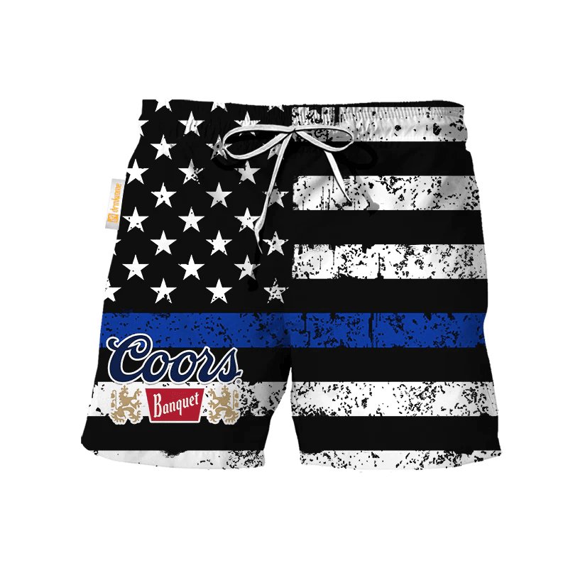 Coors Banquet USA Flag Swim Trunks - Flexiquor.com