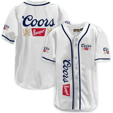 Coors Banquet White Baseball Jersey - Flexiquor.com