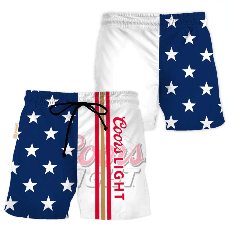 Coors Light American Flag Swim Trunks - Flexiquor.com