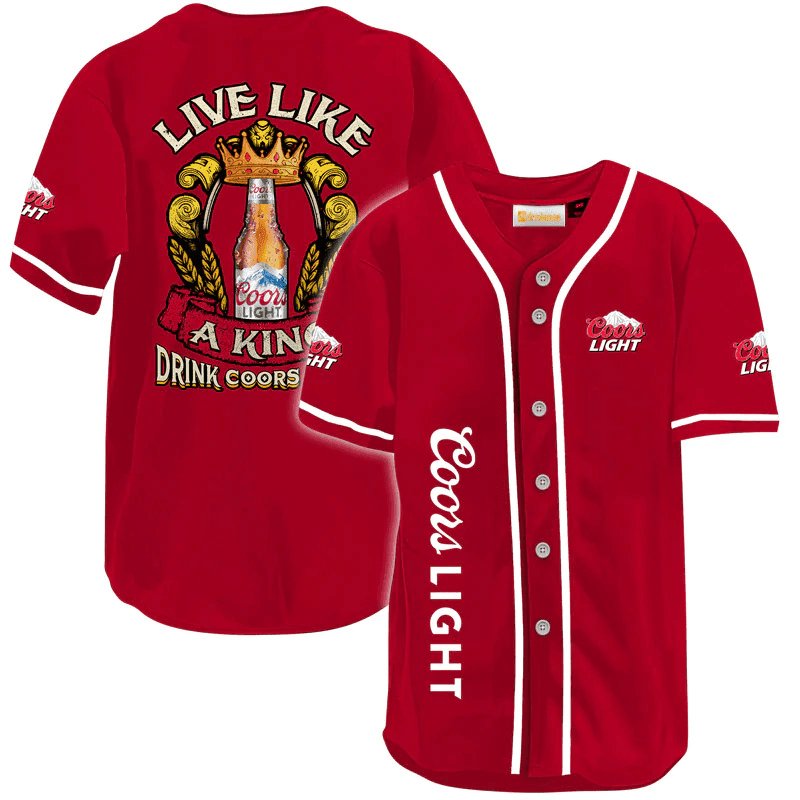 Coors Light Live Like A King Baseball Jersey - Flexiquor.com