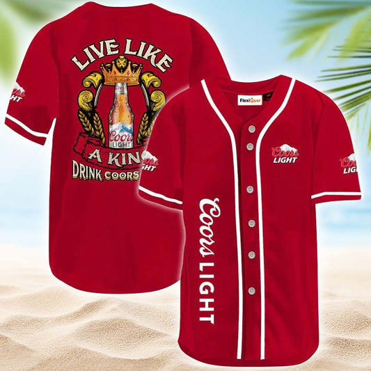 Coors Light Live Like A King Baseball Jersey - Flexiquor.com