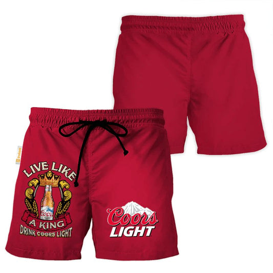 Coors Light Red Basic Swim Trunks - Flexiquor.com