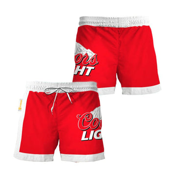 Coors Light Red White Basic Swim Trunks - Flexiquor.com