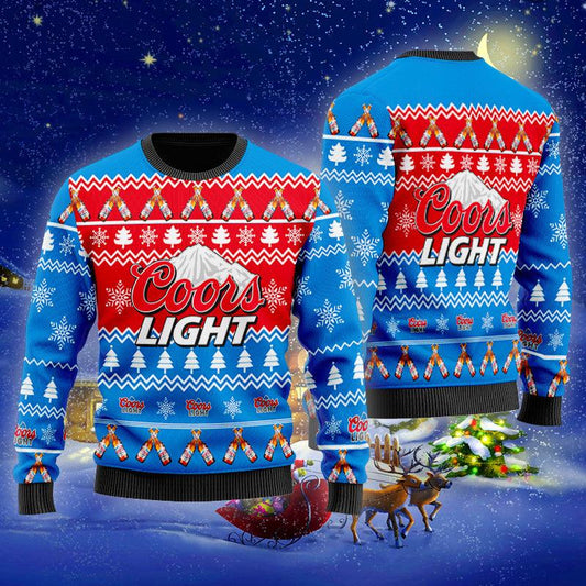 Christmas Cheers With Coors Light Beer Christmas Sweater