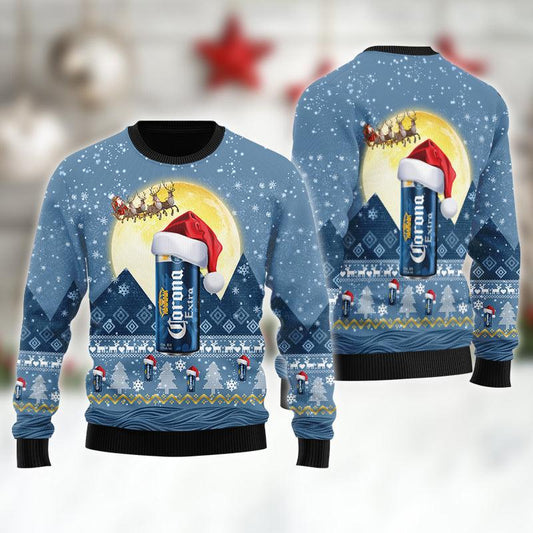 Santa Claus Sleigh Corona Extra Christmas Sweater