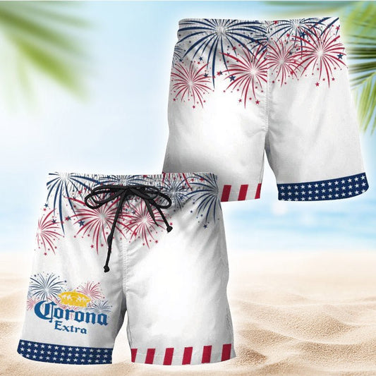Corona Extra American Independence Day Swim Trunks - Flexiquor.com