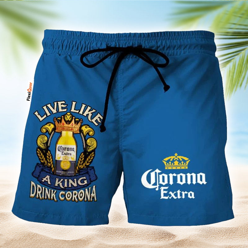 Corona Extra Blue Basic Swim Trunks - Flexiquor.com