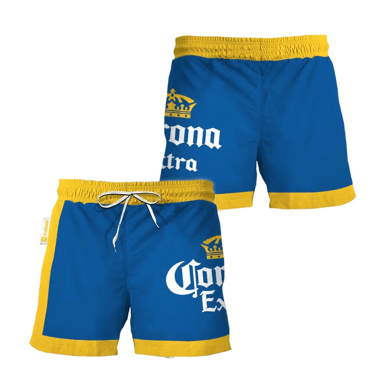 Corona Extra Blue Yellow Basic Swim Trunks - Flexiquor.com