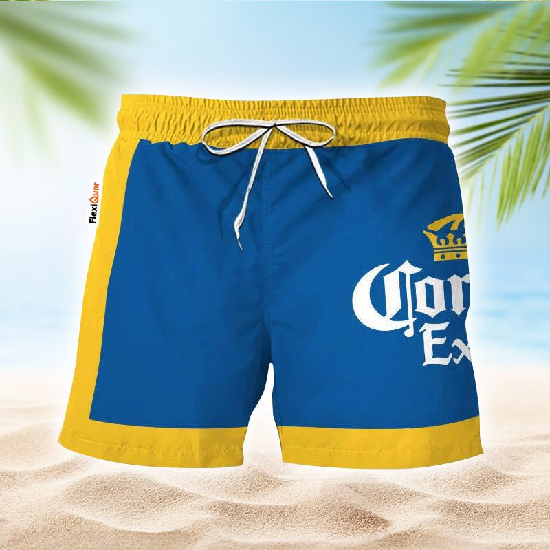 Corona Extra Blue Yellow Basic Swim Trunks - Flexiquor.com