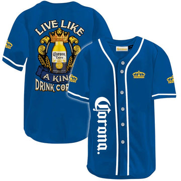 Corona Extra Live Like A King Baseball Jersey - Flexiquor.com