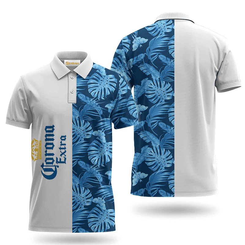 Corona Extra Swiss Cheese Leaf Polo Shirt - Flexiquor.com