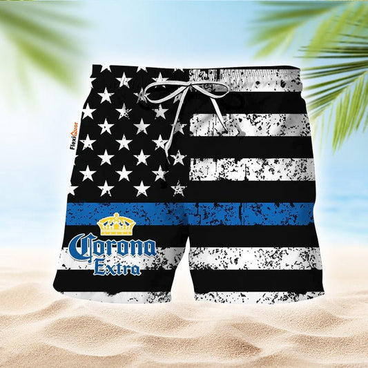 Corona Extra USA Flag Swim Trunks - Flexiquor.com