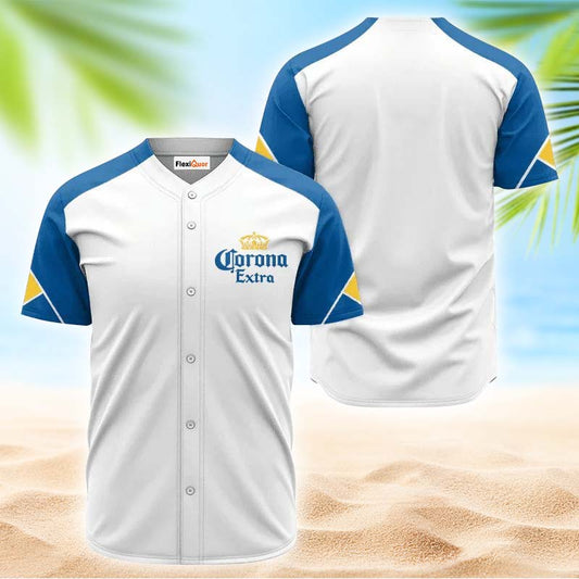 Corona Extra White And Blue Jersey Shirt - Flexiquor.com