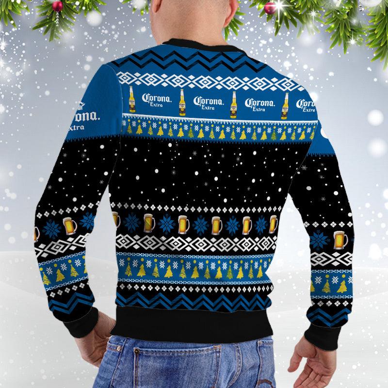 Corona Beer Santa Reindeer Snowflake Christmas Sweater