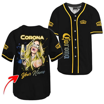 Personalized The Girl Like Corona Extra Baseball Jersey - Flexiquor.com