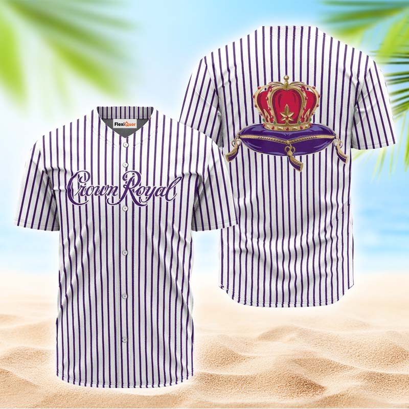 Crown Royal Purple And White Striped Jersey Shirt - Flexiquor.com