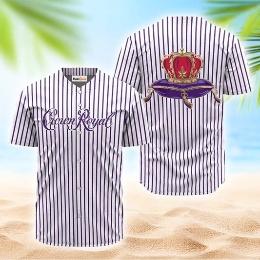 Crown Royal Purple And White Striped Jersey Shirt - Flexiquor.com