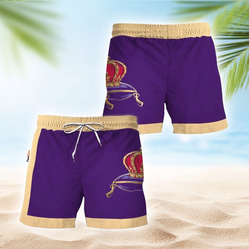 Crown Royal Purple Beige Basic Swim Trunks - Flexiquor.com