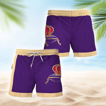 Crown Royal Purple Beige Basic Swim Trunks - Flexiquor.com