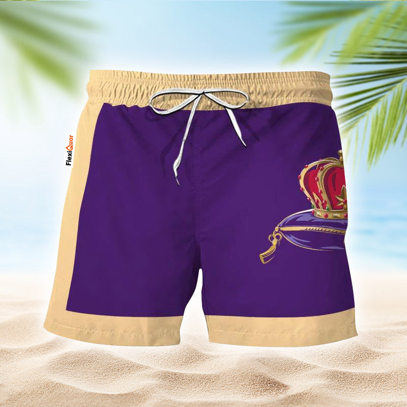 Crown Royal Purple Beige Basic Swim Trunks - Flexiquor.com
