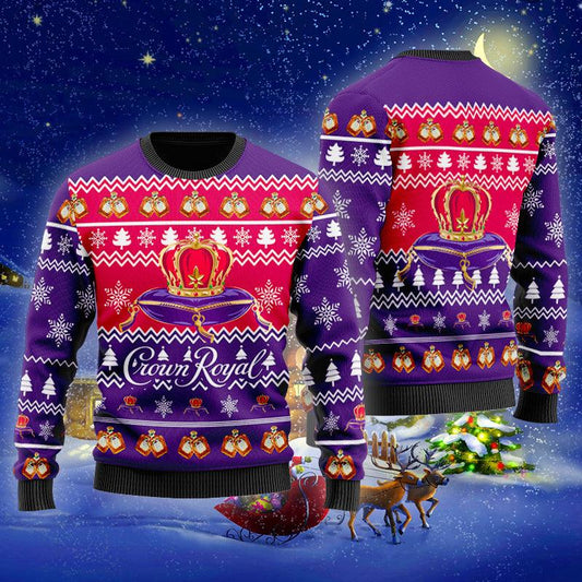 Christmas Cheers With Crown Royal Whisky Ugly Sweater