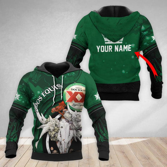 Personalized Dos Equis Deer Skull With Mushrooms Hoodie & Zip Hoodie - Flexiquor.com