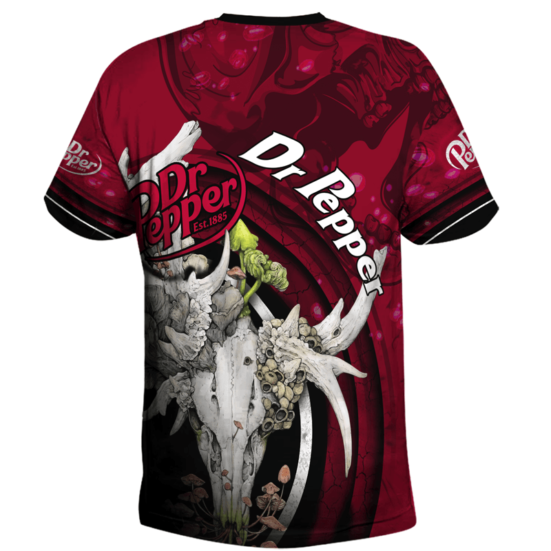 Dr Pepper Deer Skull With Mushrooms T-Shirt