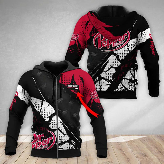 Personalized Halftone Dr Pepper Hoodie & Zip Hoodie