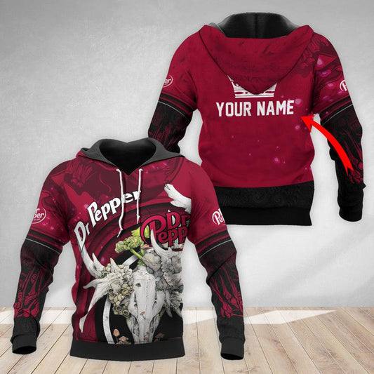 Personalized Dr Pepper Deer Skull With Mushrooms Hoodie & Zip Hoodie - Flexiquor.com