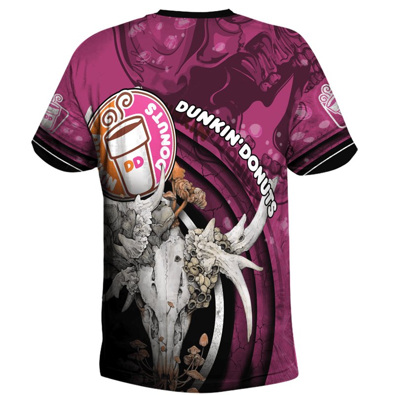 Dunkin' Donuts Deer Skull With Mushrooms T - Shirt - Flexiquor.com