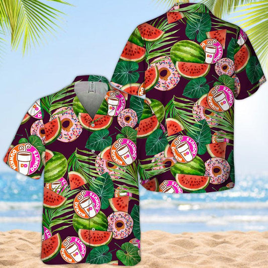 Dunkin' Donuts Watermelon Hawaiian Shirt