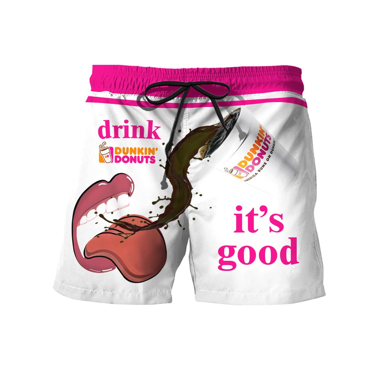 Let's Drink Dunkin' Donuts Swim Trunks - Flexiquor.com