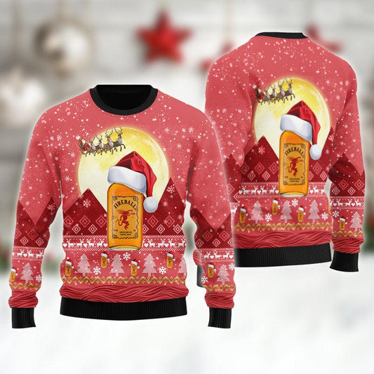 Santa Claus Sleigh Fireball Ugly Sweater