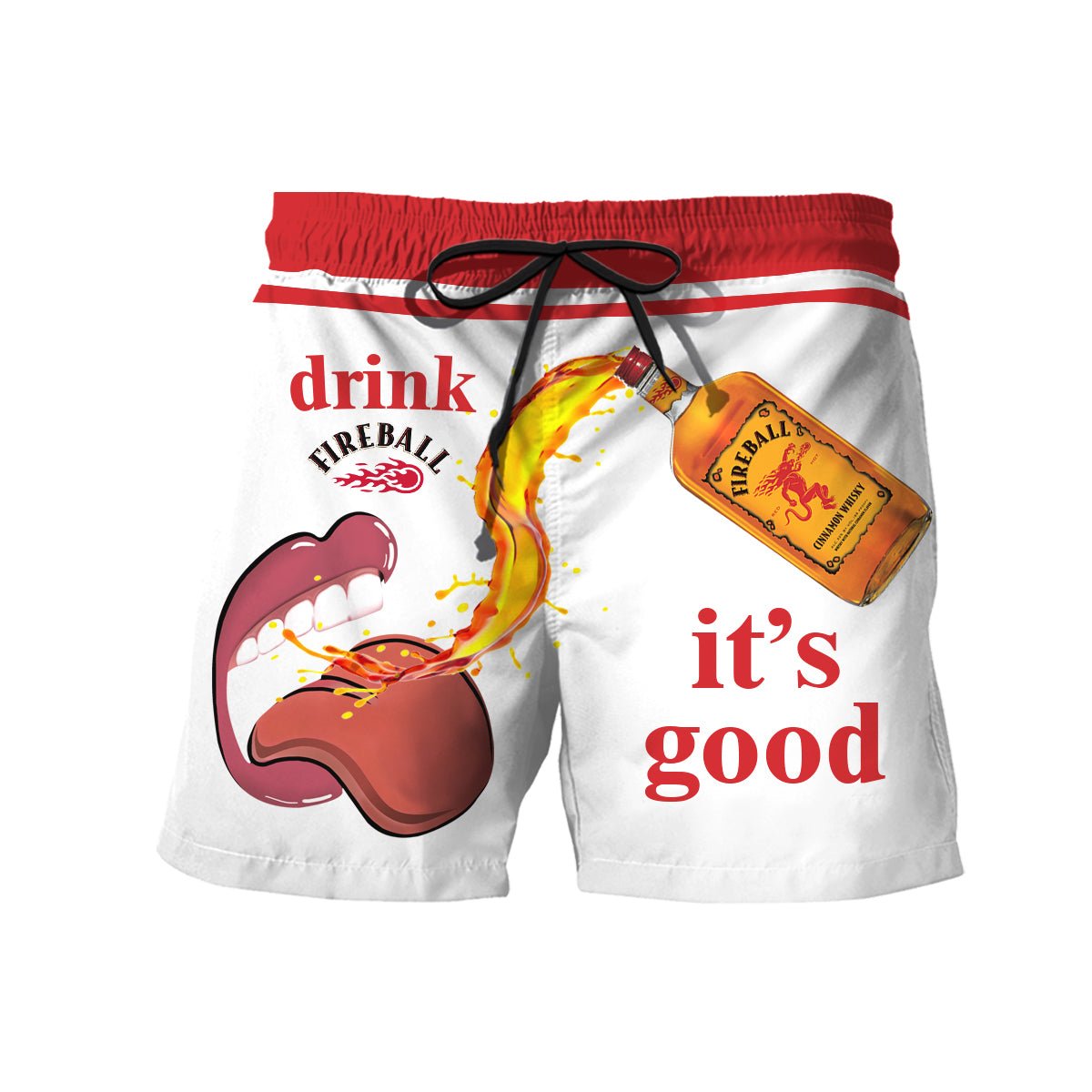 Let's Drink Fireball Swim Trunks - Flexiquor.com