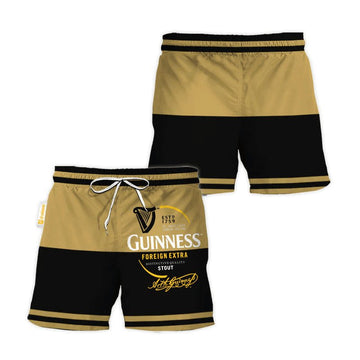 Guinness Gold And Black Basic Swim Trunks - Flexiquor.com