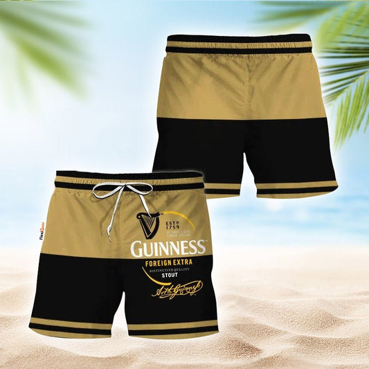 Guinness Gold And Black Basic Swim Trunks - Flexiquor.com