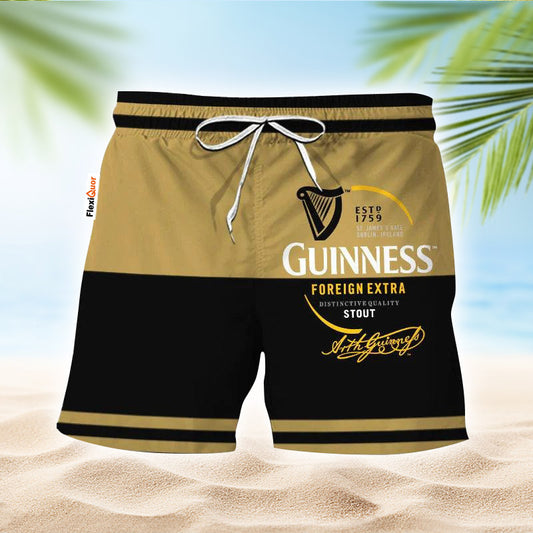 Guinness Gold And Black Basic Swim Trunks - Flexiquor.com