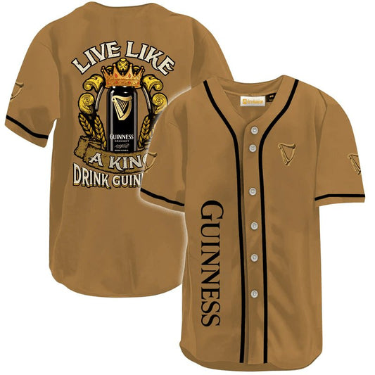 Guinness Live Like A King Baseball Jersey - Flexiquor.com