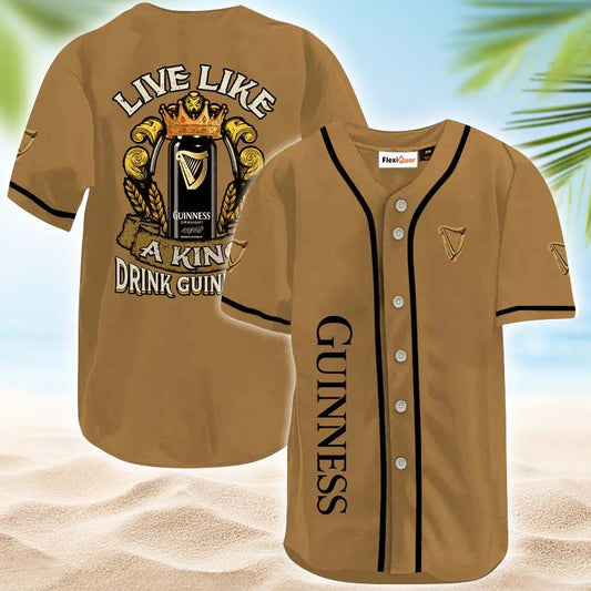 Guinness Live Like A King Baseball Jersey - Flexiquor.com