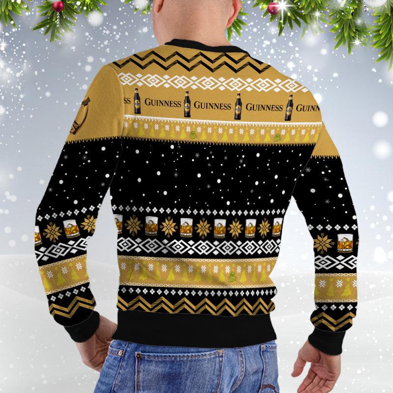 Guinness Santa Reindeer Snowflake Xmas Sweater