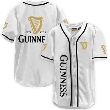 Guinness White Baseball Jersey - Flexiquor.com