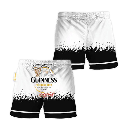 Guinness White Black Basic Swim Trunks - Flexiquor.com