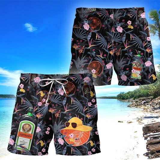 Jagermeister Floral Summer Swim Trunks - Flexiquor.com