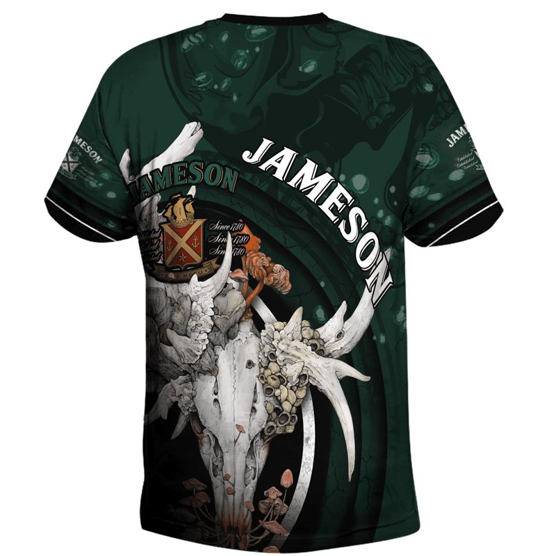 Jameson Deer Skull With Mushrooms T - Shirt - Flexiquor.com