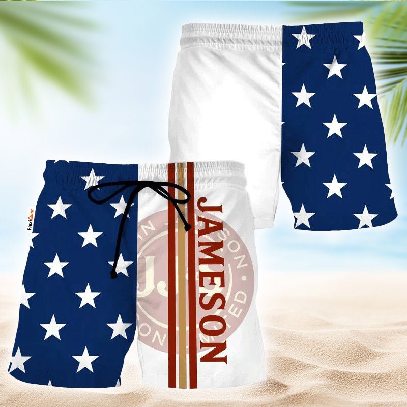Jameson American Flag Swim Trunks - Flexiquor.com