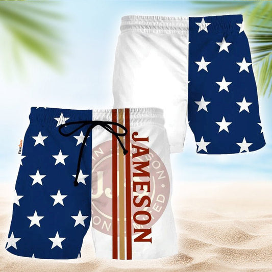 Jameson American Flag Swim Trunks - Flexiquor.com