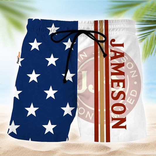 Jameson American Flag Swim Trunks - Flexiquor.com